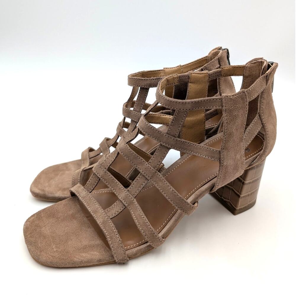Donald Pliner Poeme Block Heel Sandal Women's Tobacco Brown Size US9.5M EU40 - Picture 10 of 10